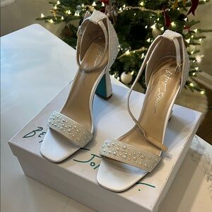 Betsey Johnson Women's White Heeled Sandals
